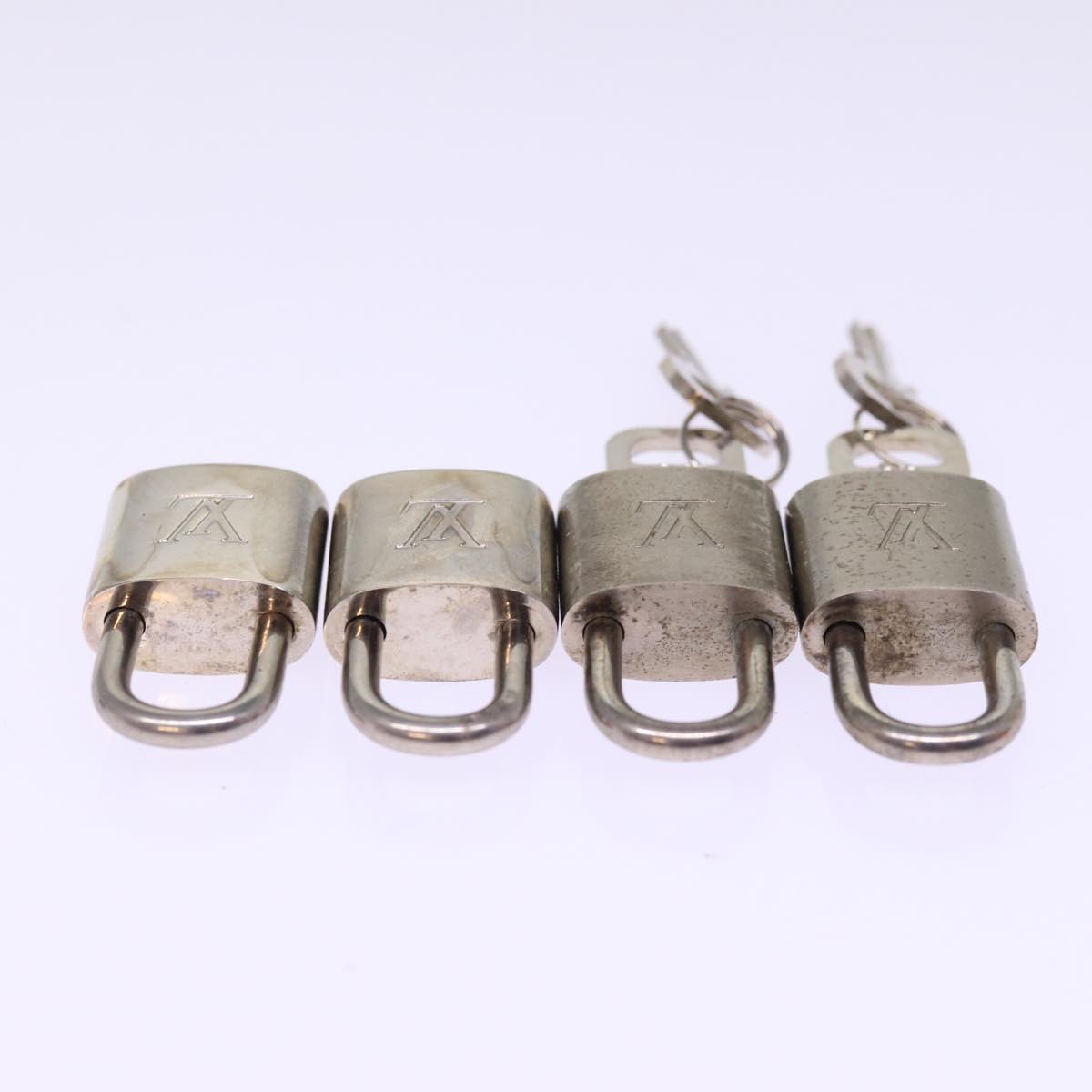 LOUIS VUITTON Padlock 4Set Silver LV Auth bs15299