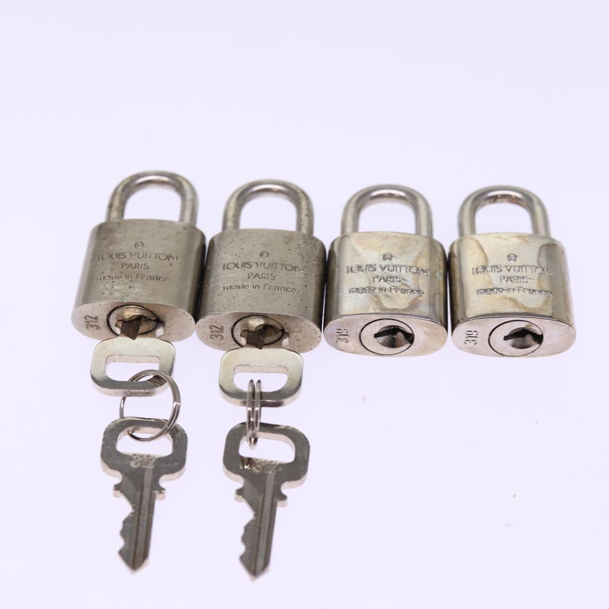 LOUIS VUITTON Padlock 4Set Silver LV Auth bs15299