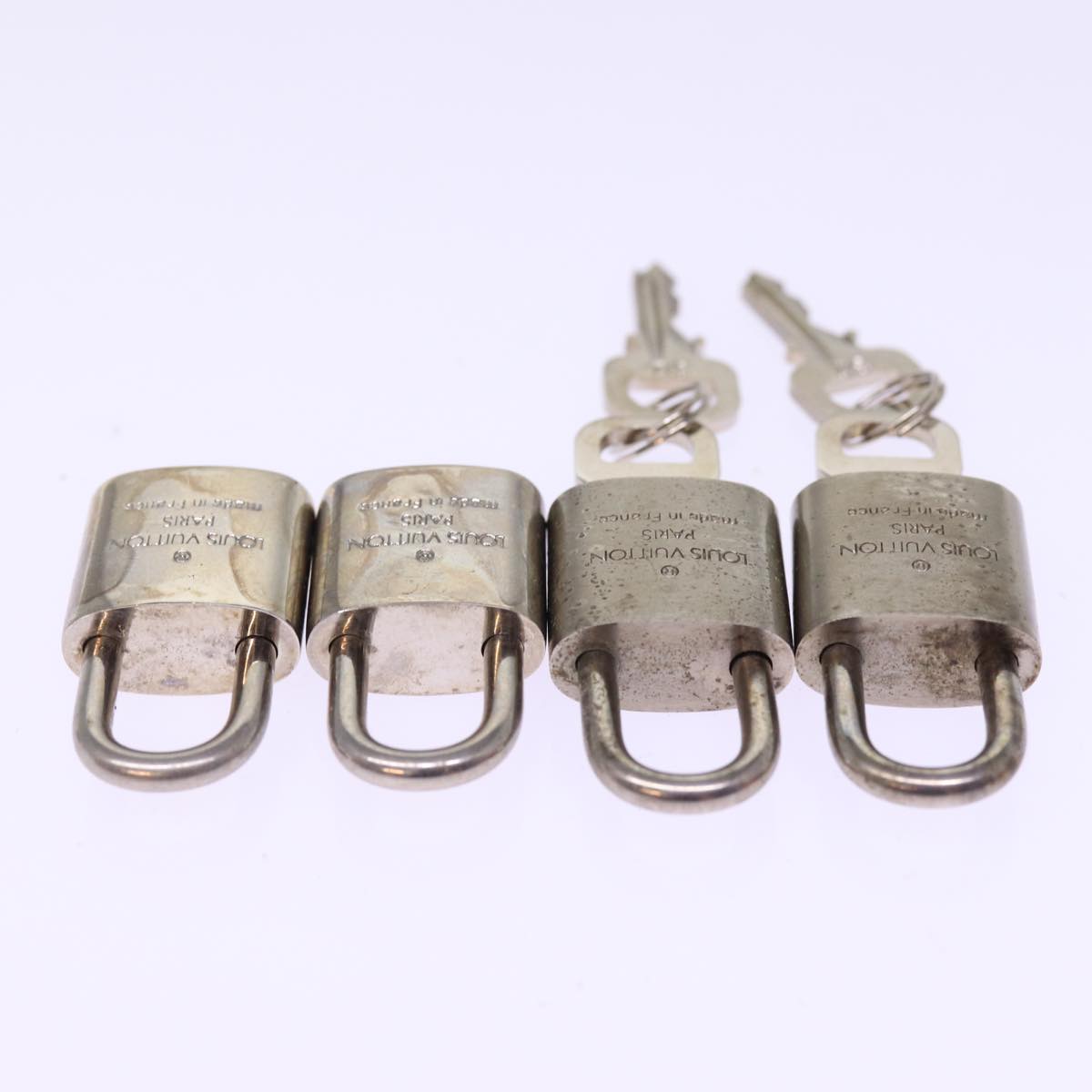 LOUIS VUITTON Padlock 4Set Silver LV Auth bs15299