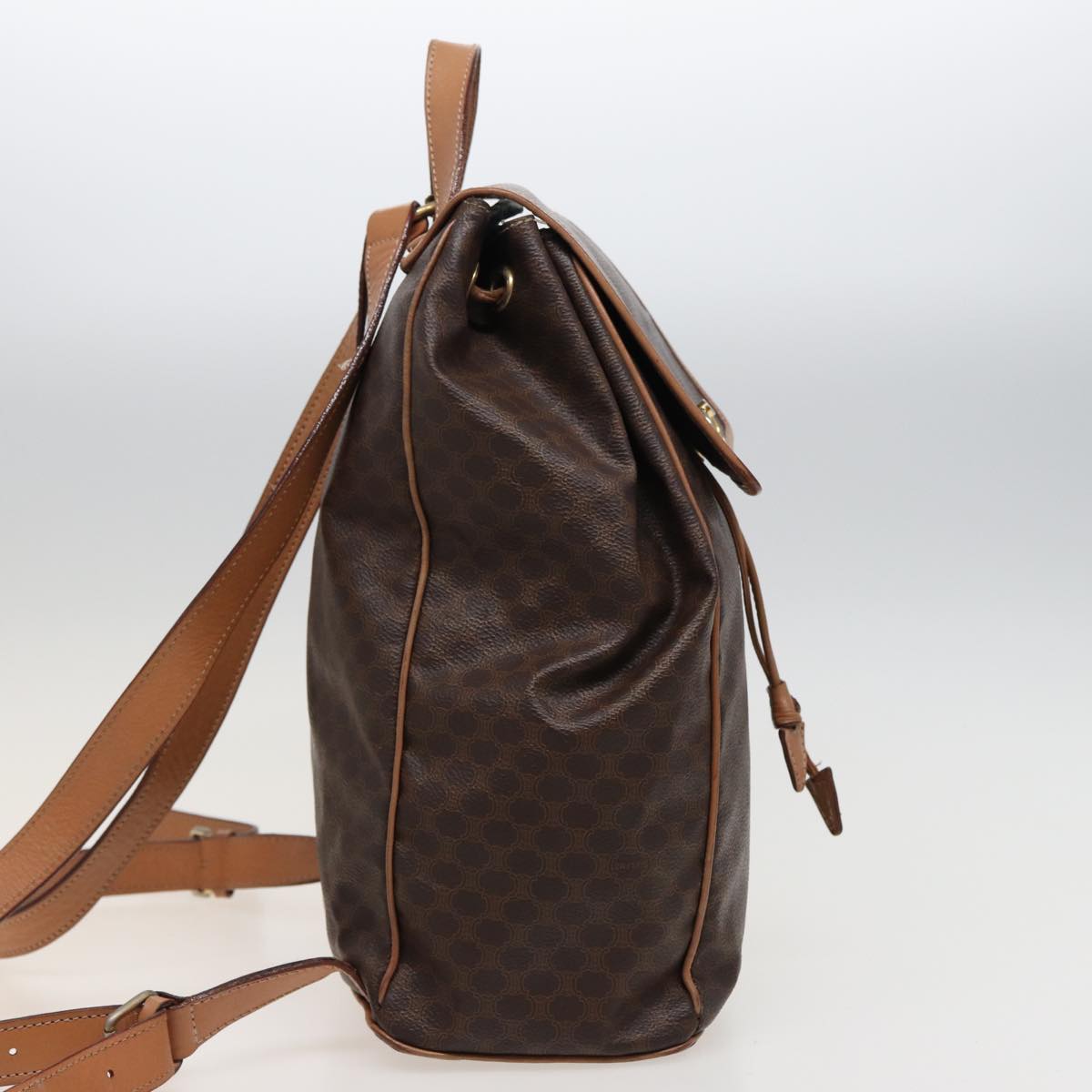 CELINE Macadam Canvas Backpack PVC Brown Auth bs15310