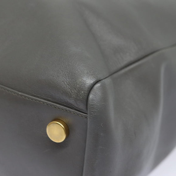 SAINT LAURENT Tote Bag Leather Gray Auth bs15314