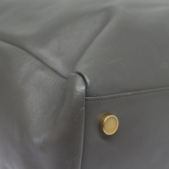 SAINT LAURENT Tote Bag Leather Gray Auth bs15314