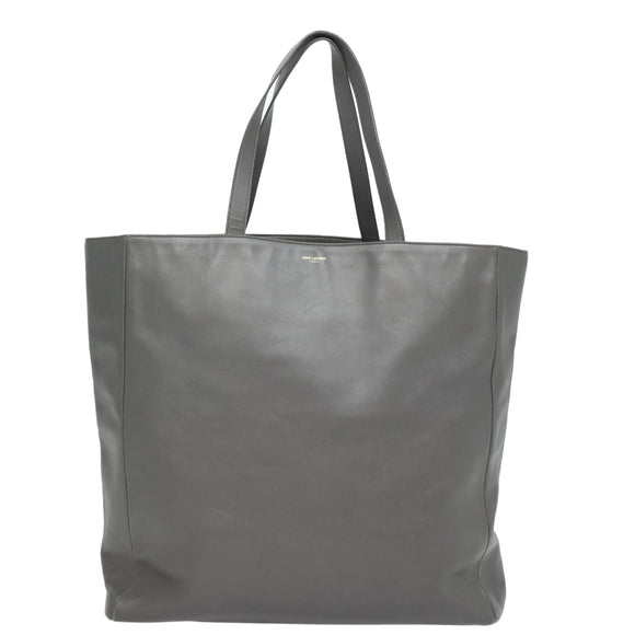 SAINT LAURENT Tote Bag Leather Gray Auth bs15314