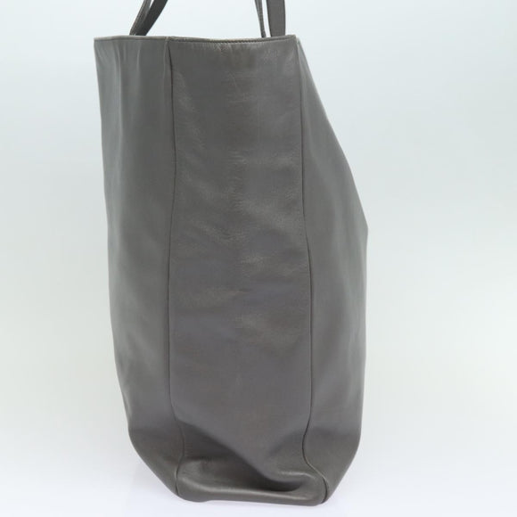 SAINT LAURENT Tote Bag Leather Gray Auth bs15314