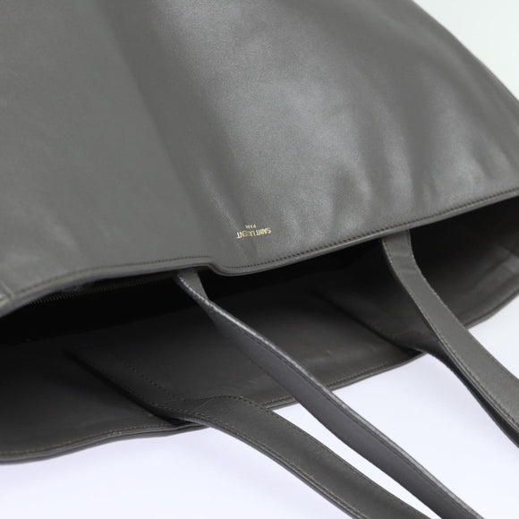 SAINT LAURENT Tote Bag Leather Gray Auth bs15314