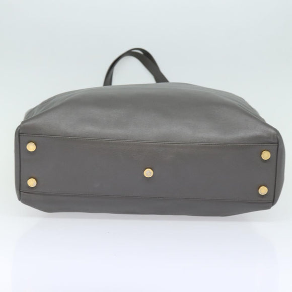 SAINT LAURENT Tote Bag Leather Gray Auth bs15314