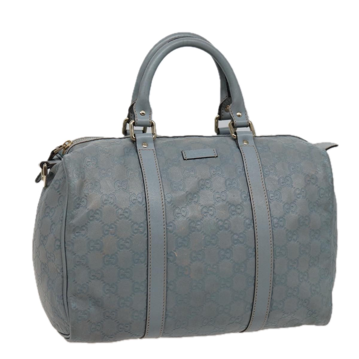 GUCCI GG Canvas Guccissima Boston Bag Blue 193603 Auth bs15315