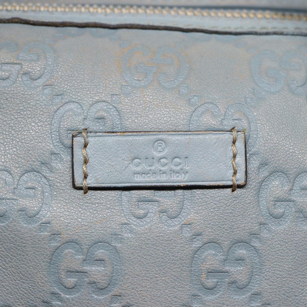 GUCCI GG Canvas Guccissima Boston Bag Blue 193603 Auth bs15315