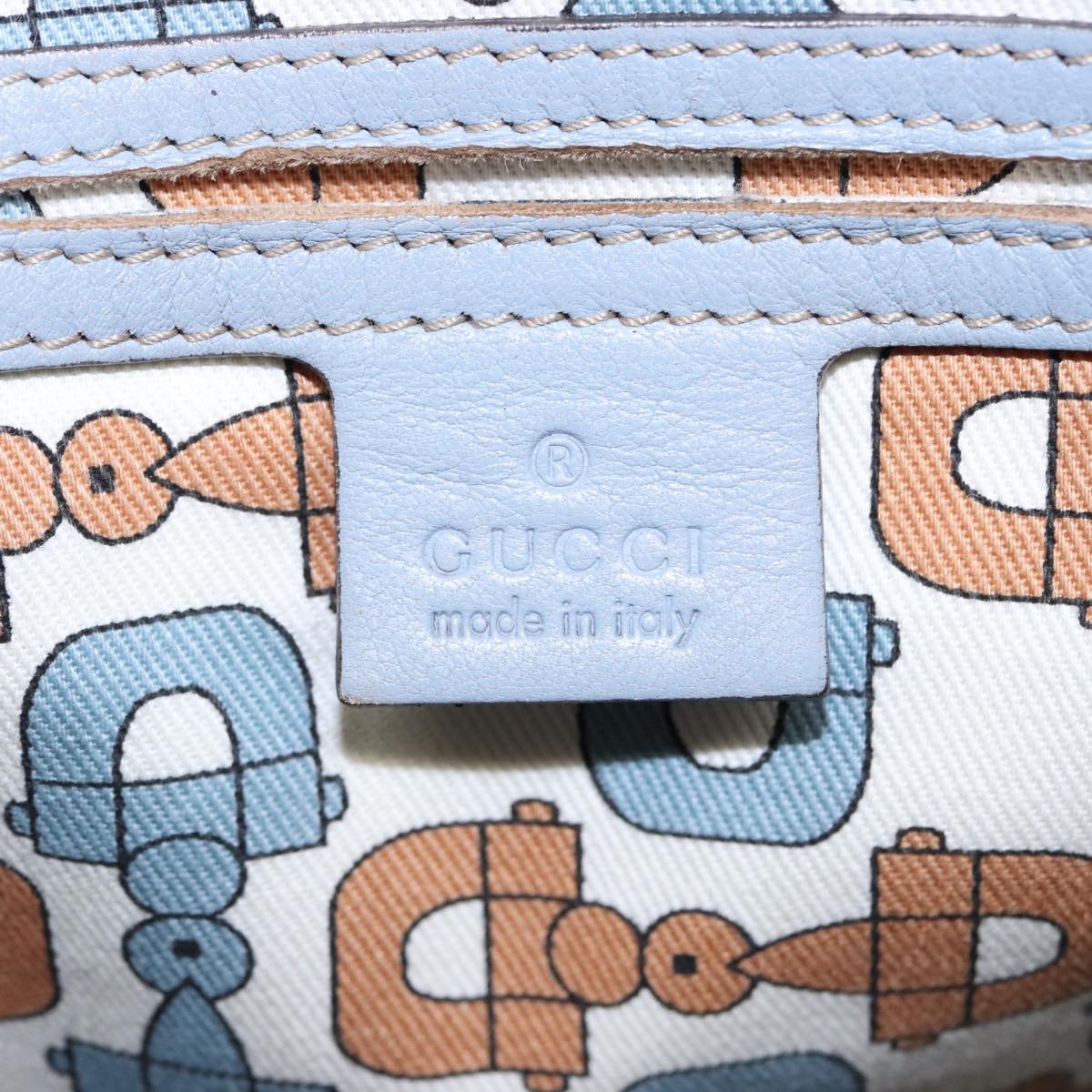 GUCCI GG Canvas Guccissima Boston Bag Blue 193603 Auth bs15315