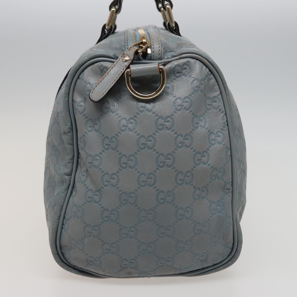 GUCCI GG Canvas Guccissima Boston Bag Blue 193603 Auth bs15315