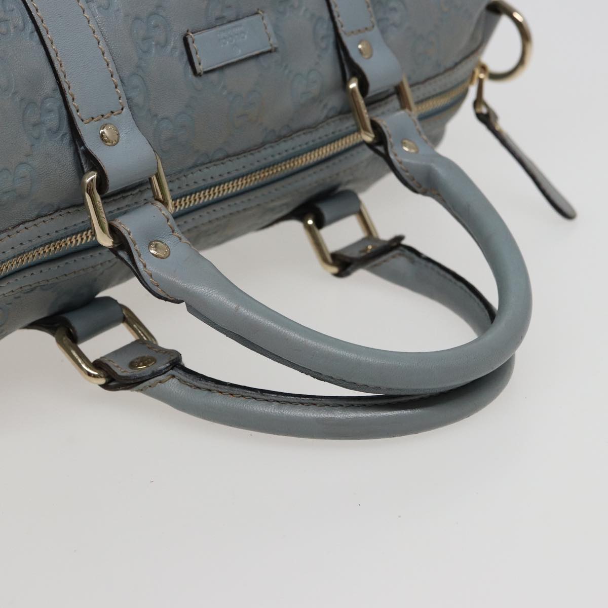 GUCCI GG Canvas Guccissima Boston Bag Blue 193603 Auth bs15315