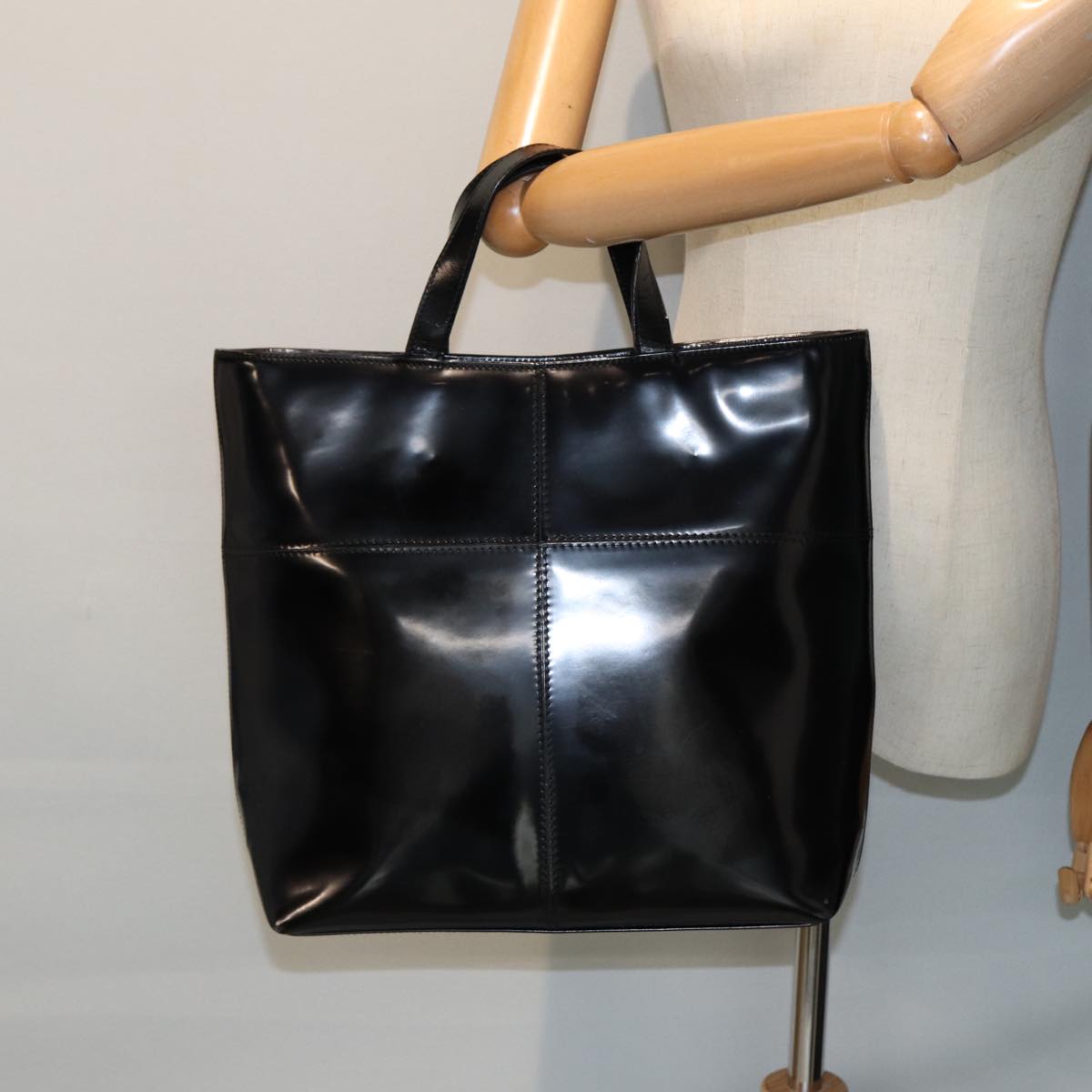 GUCCI Hand Bag Patent leather Black 002 2113 0475 Auth bs15337