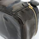 CHANEL Vanity Cosmetic Pouch Patent leather Black CC Auth bs15339-16
