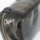CHANEL Vanity Cosmetic Pouch Patent leather Black CC Auth bs15339-9