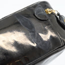 CHANEL Vanity Cosmetic Pouch Patent leather Black CC Auth bs15339-17