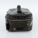 CHANEL Vanity Cosmetic Pouch Patent leather Black CC Auth bs15339-3