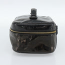 CHANEL Vanity Cosmetic Pouch Patent leather Black CC Auth bs15339-4