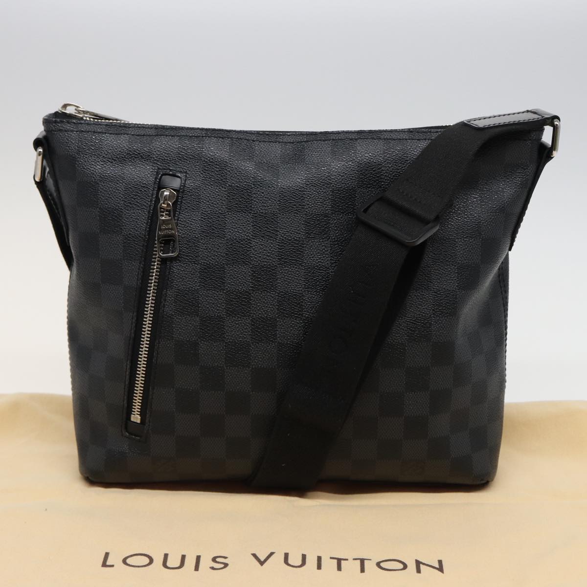 LOUIS VUITTON Damier Graphite Mick MM Shoulder Bag N41106 LV Auth bs15349