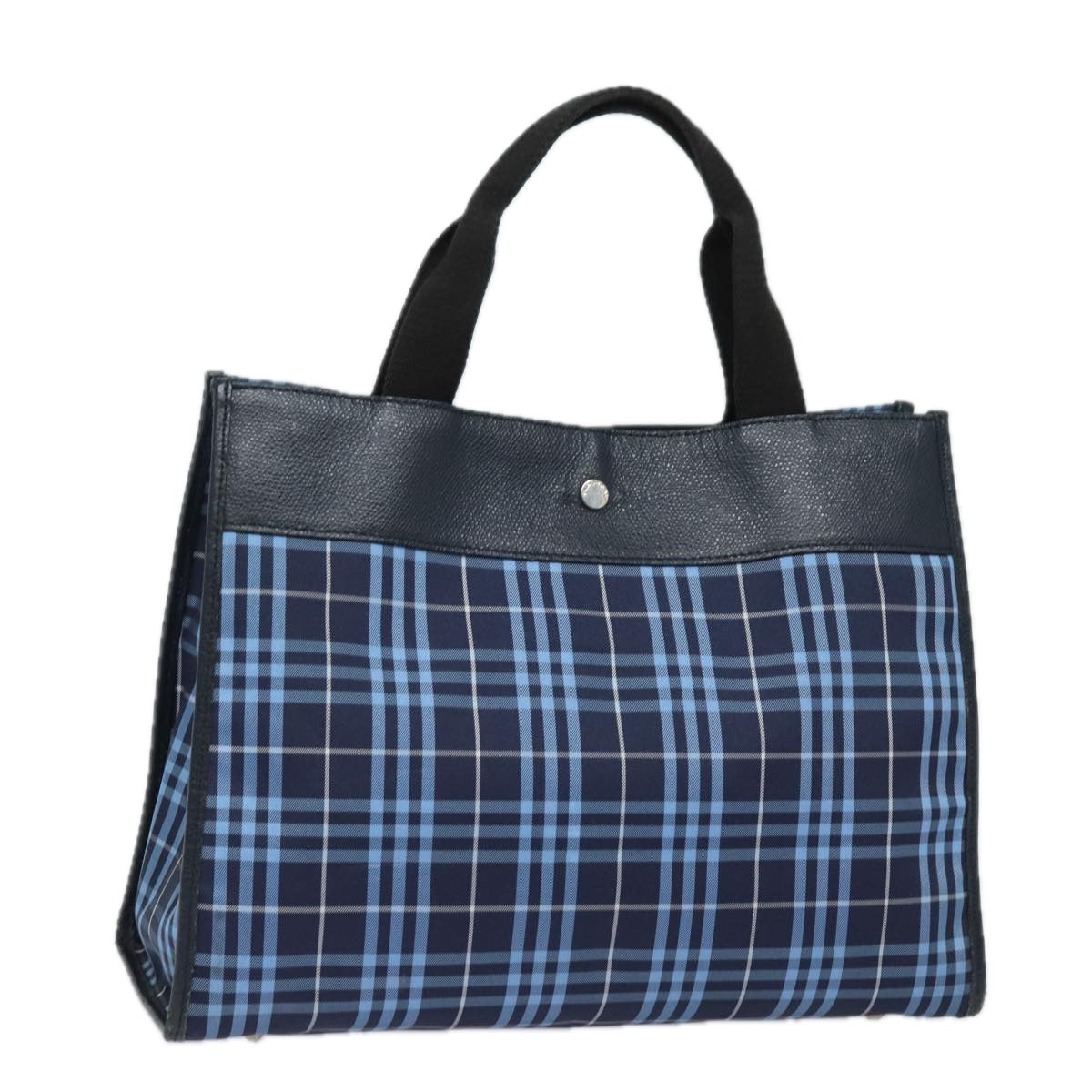 BURBERRY Nova Check Hand Bag Nylon Blue Auth bs15357