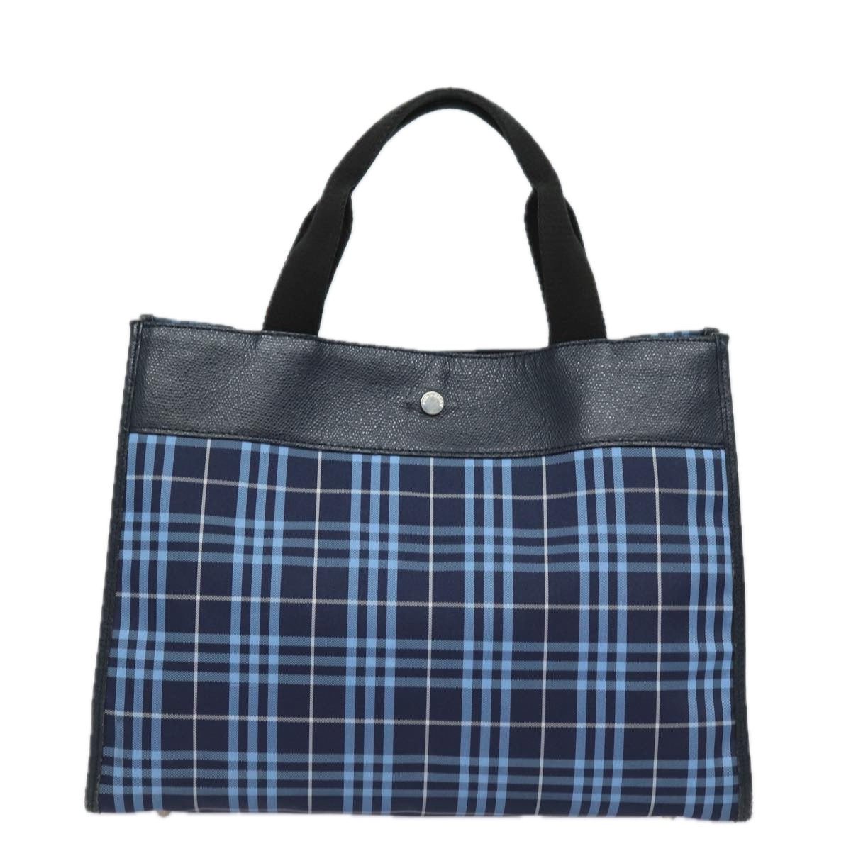 BURBERRY Nova Check Hand Bag Nylon Blue Auth bs15357