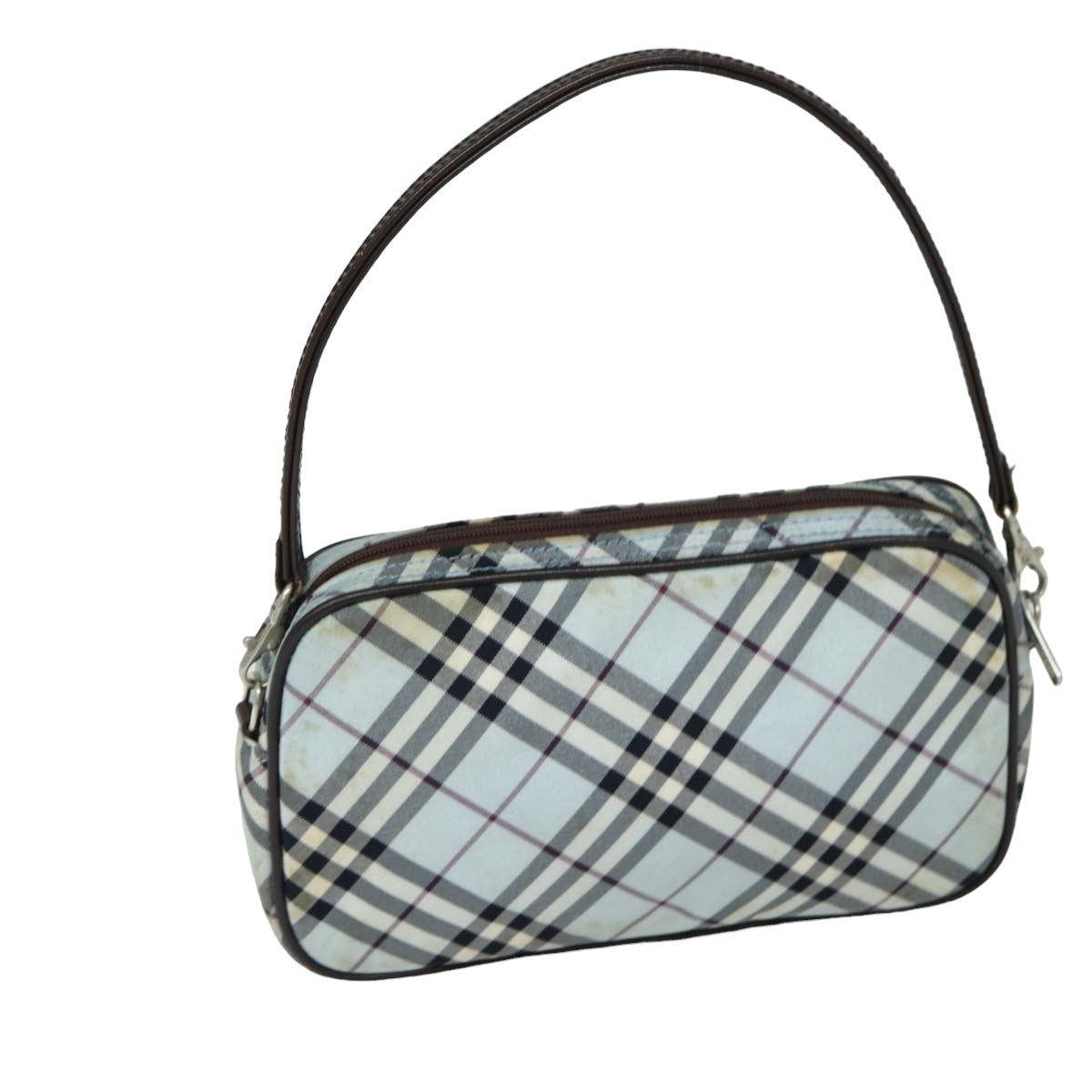 BURBERRY Nova Check Blue Label Hand Bag Nylon Light Blue Auth bs15360 - 0