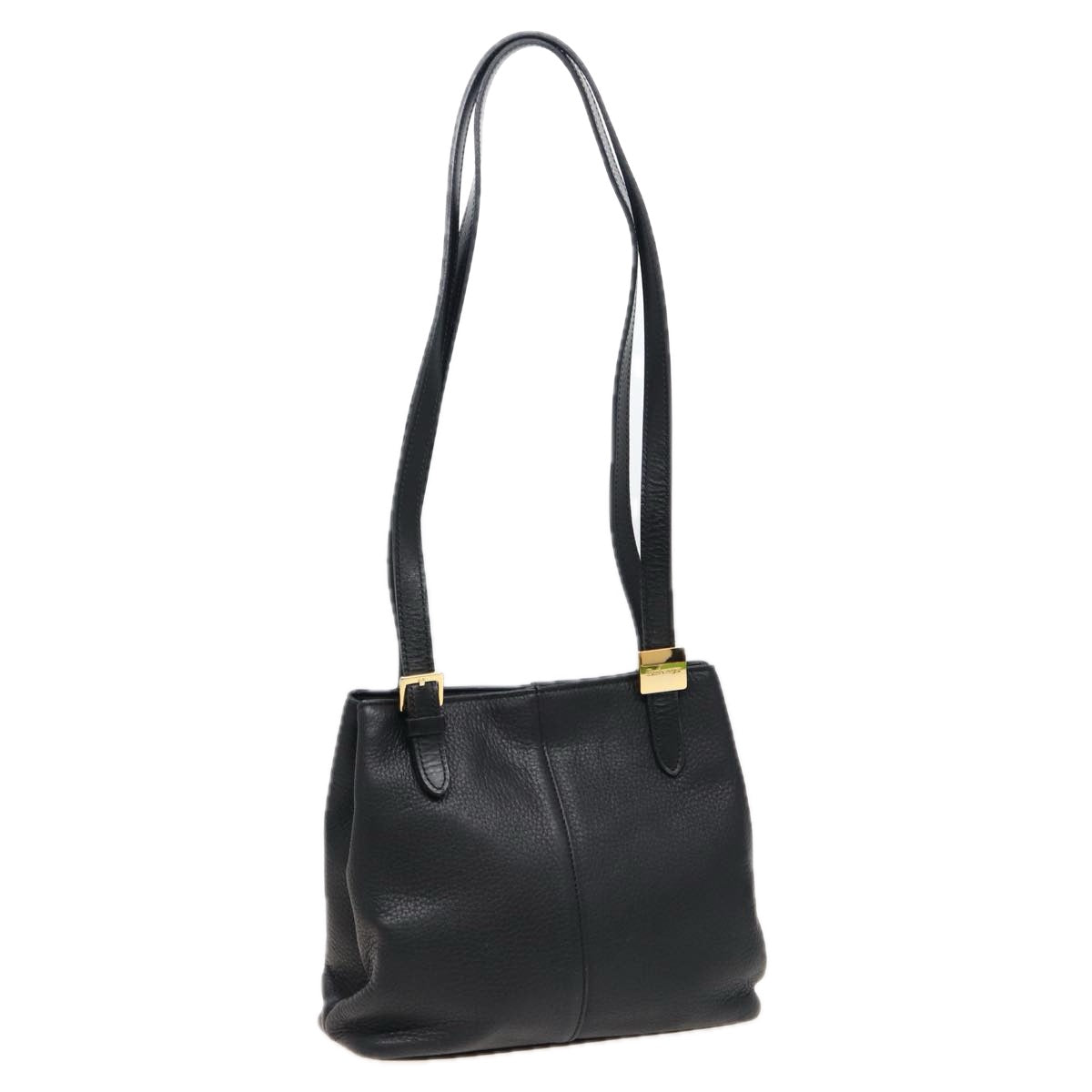 Burberrys Shoulder Bag Leather Black Auth bs15362