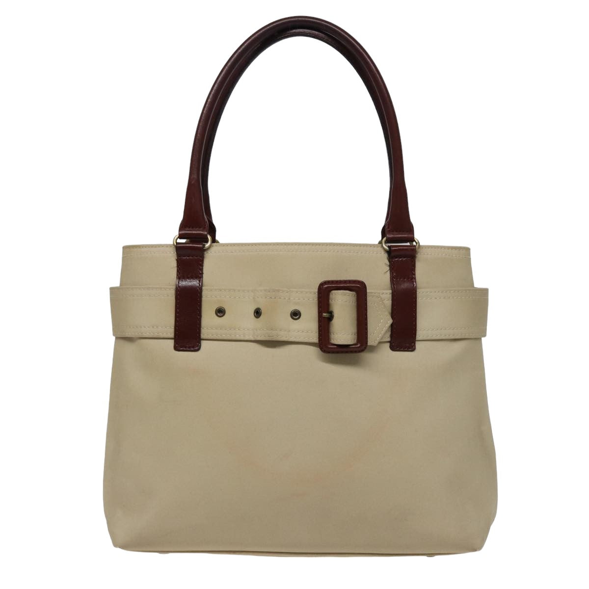 BURBERRY Hand Bag Canvas Beige Auth bs15363 - 0