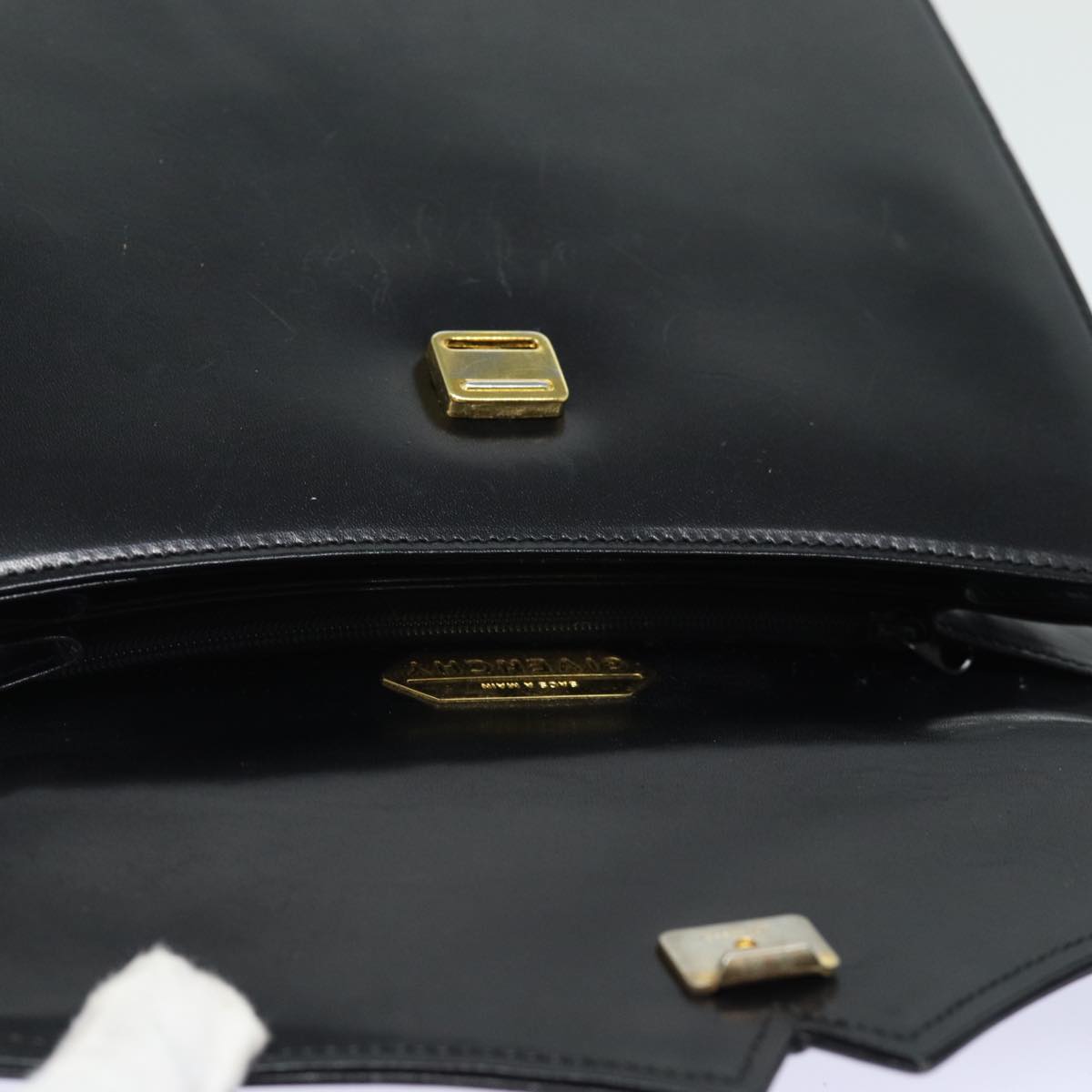 GIVENCHY Hand Bag Leather Black Auth bs15374