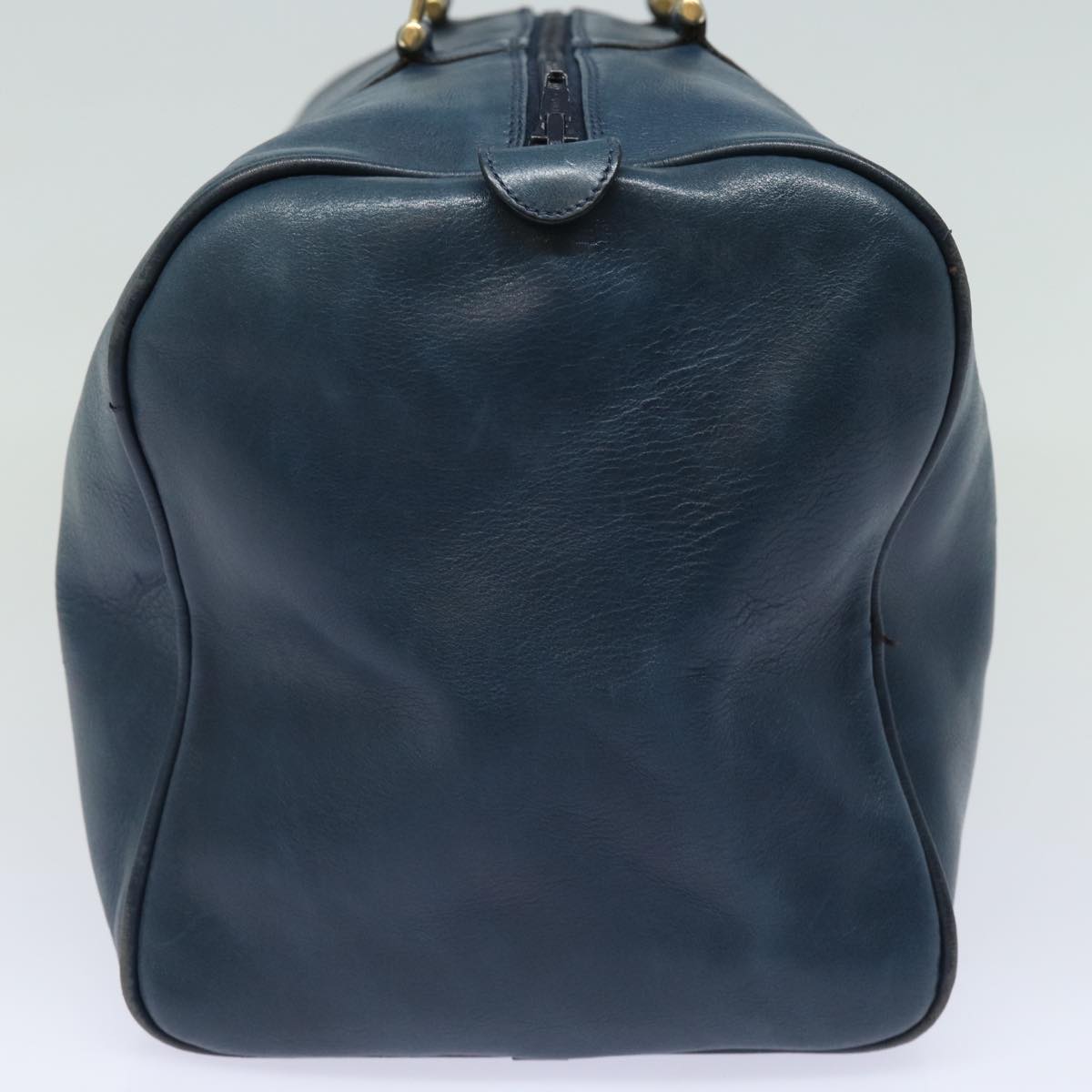 BALENCIAGA Boston Bag Leather Blue Auth bs15384