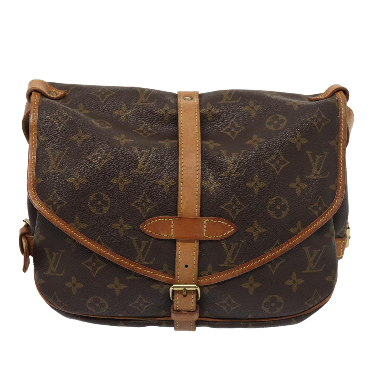 LOUIS VUITTON Monogram Saumur 30 Shoulder Bag M42256 LV Auth bs15389