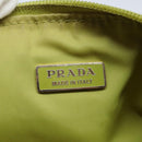 PRADA Accessory Pouch Nylon Lime Yellow Pink Auth bs15411-20