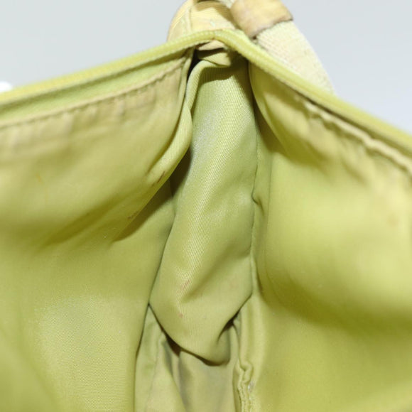 PRADA Accessory Pouch Nylon Lime Yellow Pink Auth bs15411