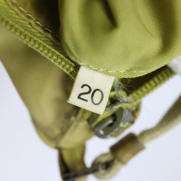 PRADA Accessory Pouch Nylon Lime Yellow Pink Auth bs15411