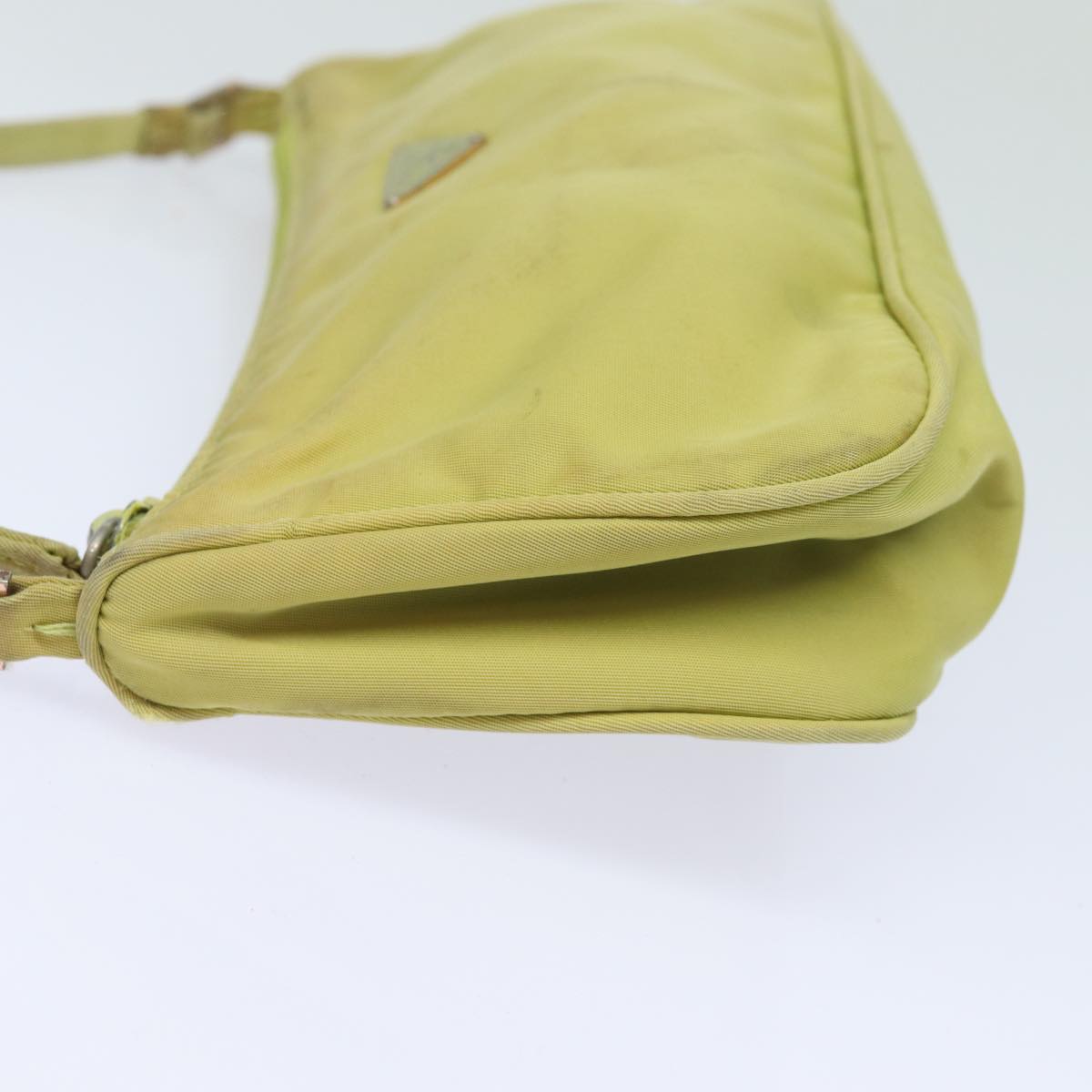 PRADA Accessory Pouch Nylon Lime Yellow Pink Auth bs15411