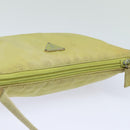 PRADA Accessory Pouch Nylon Lime Yellow Pink Auth bs15411-7