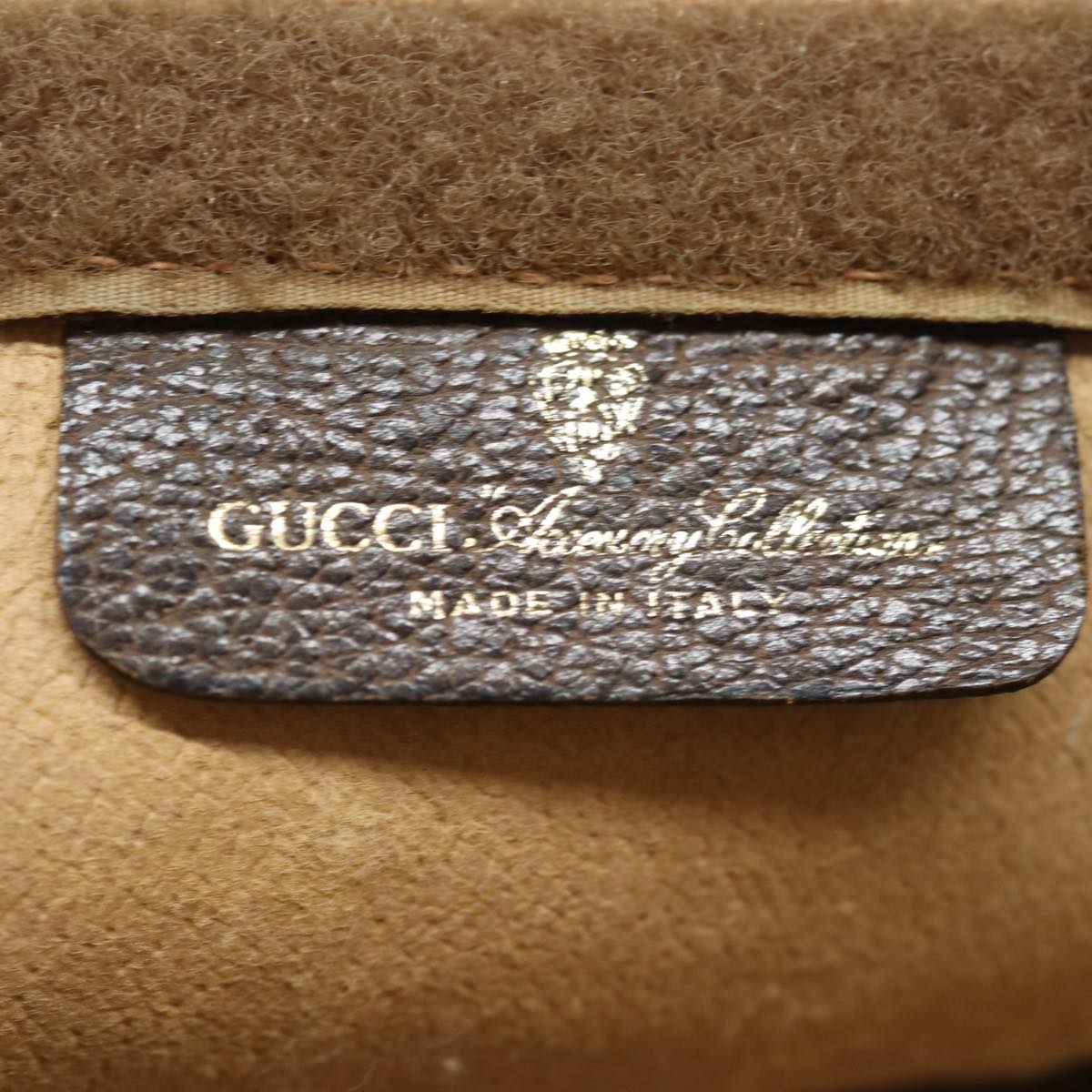 GUCCI GG Supreme Web Sherry Line Clutch Bag PVC Beige 84 01 001 Auth bs15432