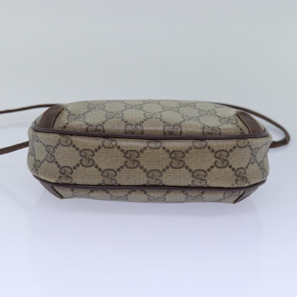 GUCCI GG Supreme Shoulder Bag PVC Leather Beige 156 02 066 Auth bs15442