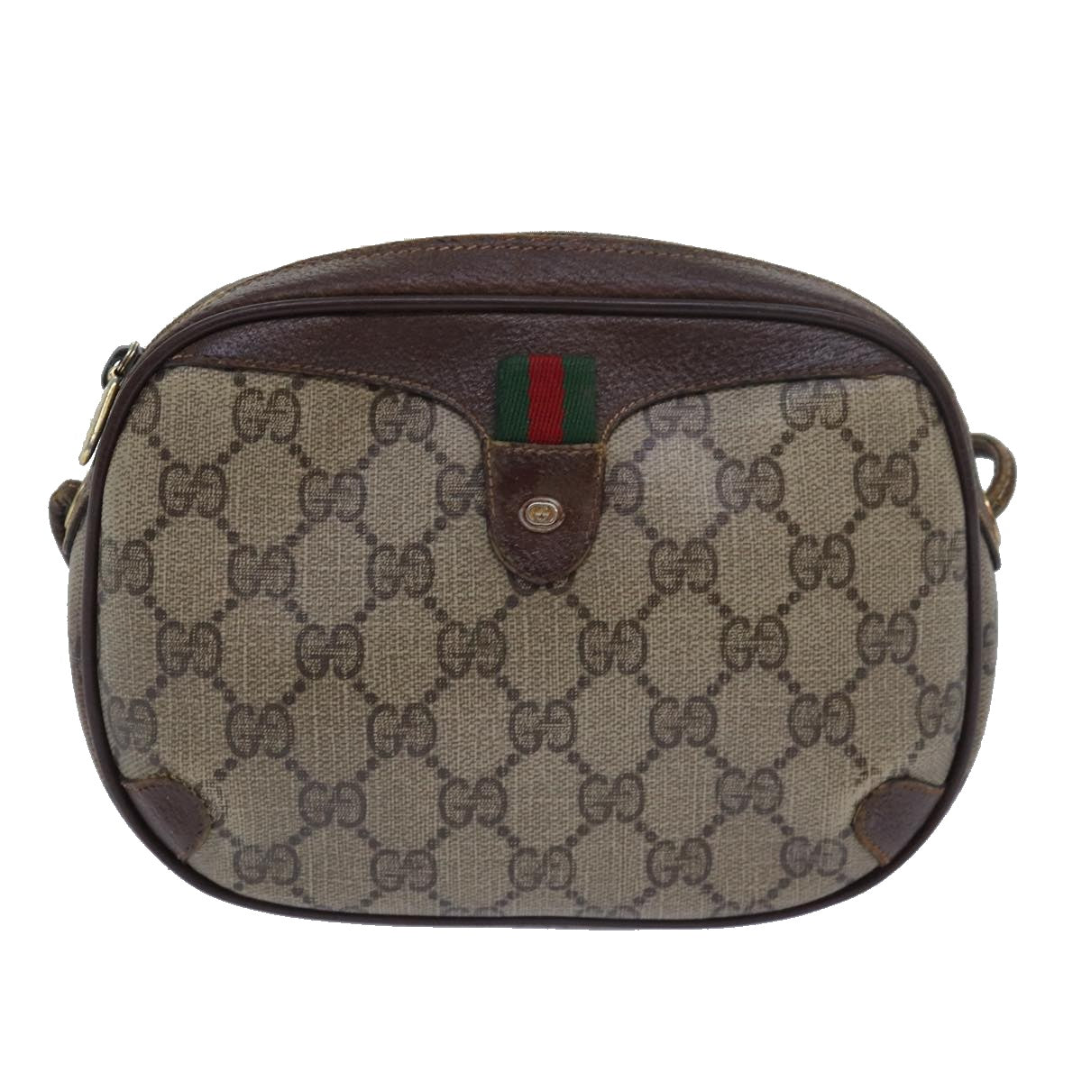 GUCCI GG Supreme Shoulder Bag PVC Leather Beige 156 02 066 Auth bs15442