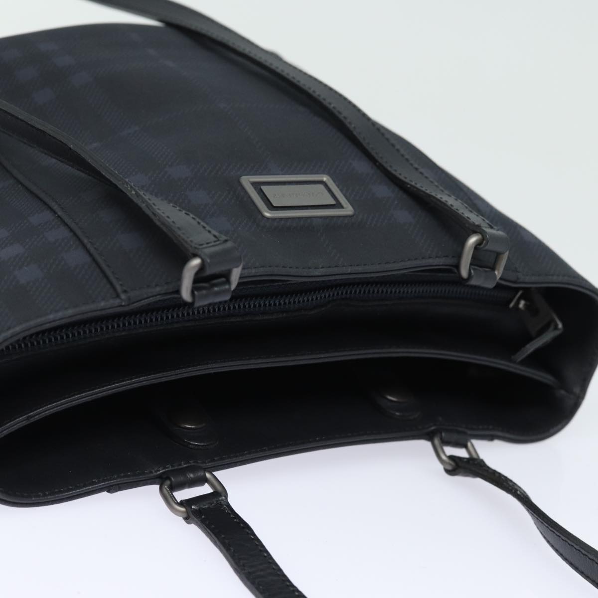 BURBERRY Nova Check Shoulder Bag PVC Black Auth bs15452