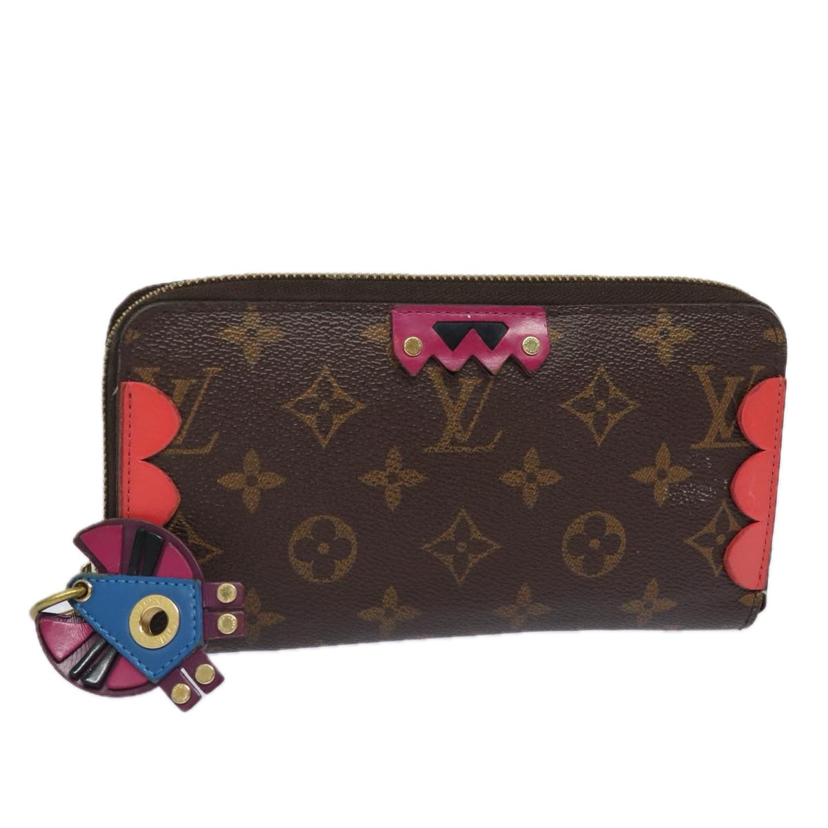 LOUIS VUITTON Monogram Totem Zippy Wallet Purple Red blue M61364 LV Auth bs15467