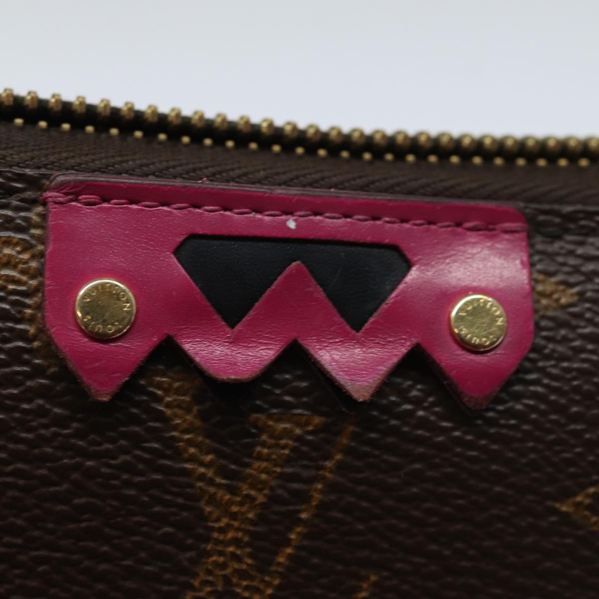 LOUIS VUITTON Monogram Totem Zippy Wallet Purple Red blue M61364 LV Auth bs15467