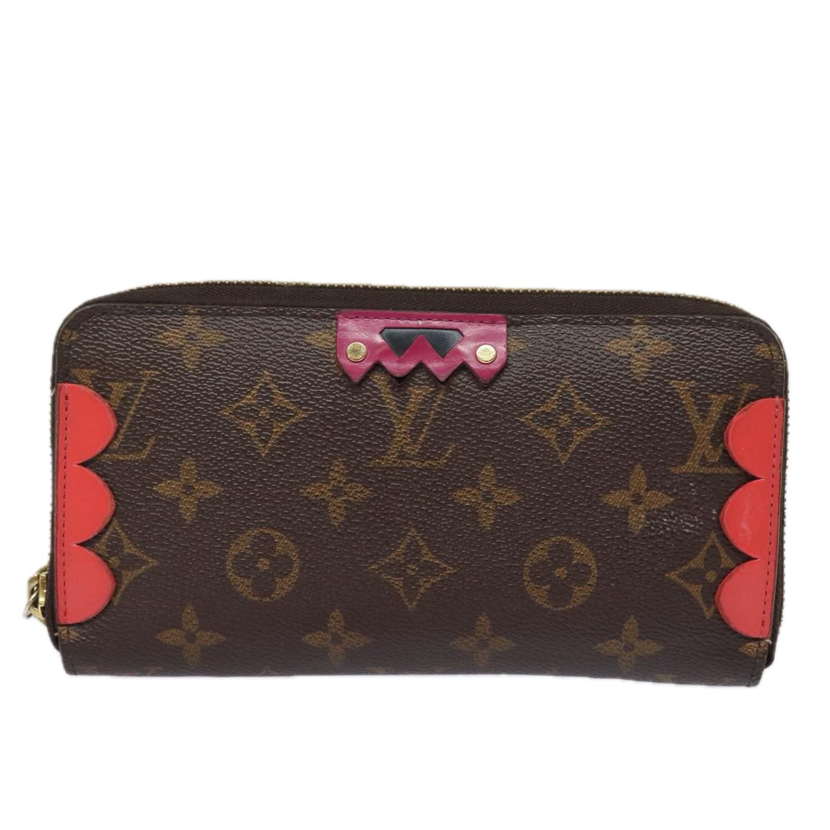 LOUIS VUITTON Monogram Totem Zippy Wallet Purple Red blue M61364 LV Auth bs15467