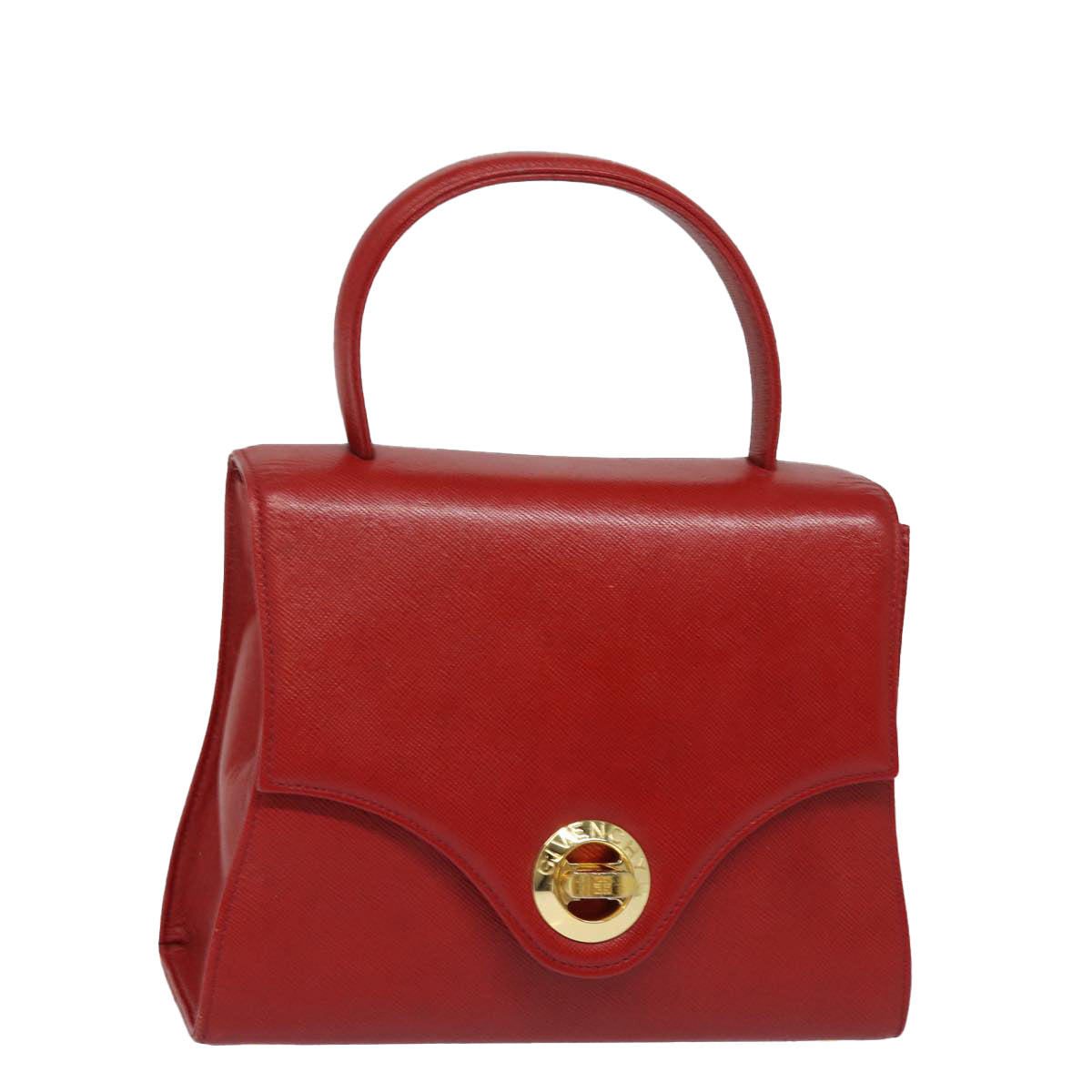 GIVENCHY Hand Bag Leather Red Auth bs15472