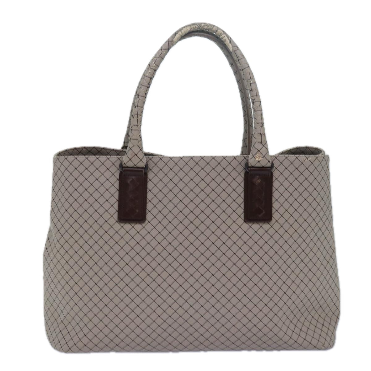 BOTTEGA VENETA Hand Bag PVC Leather Gray Auth bs15475 - 0