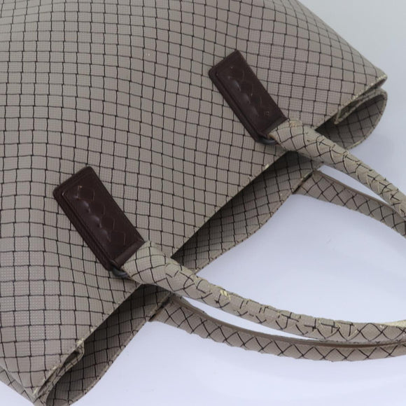 BOTTEGA VENETA Hand Bag PVC Leather Gray Auth bs15475