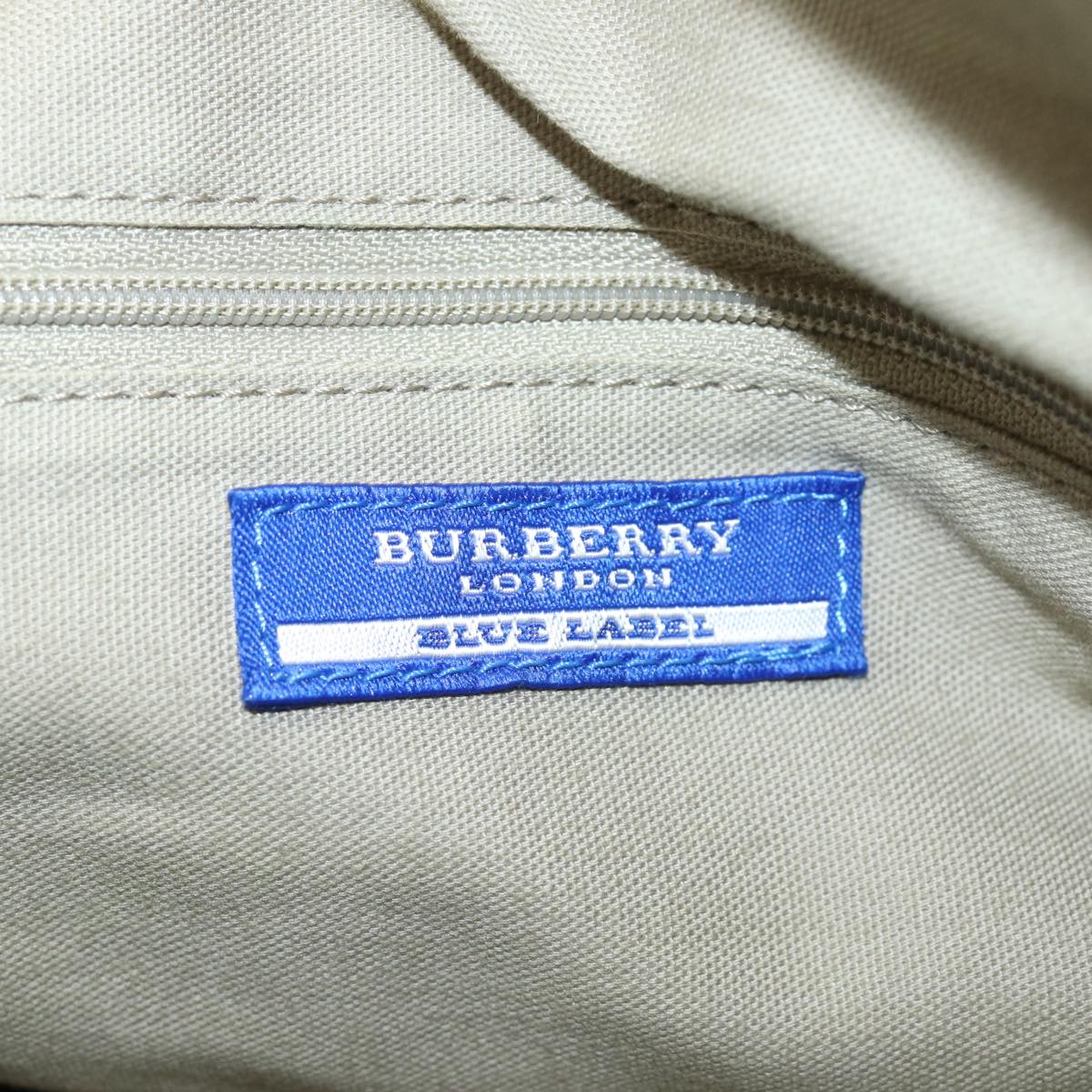 BURBERRY Blue Label Shoulder Bag Leather Beige Auth bs15477