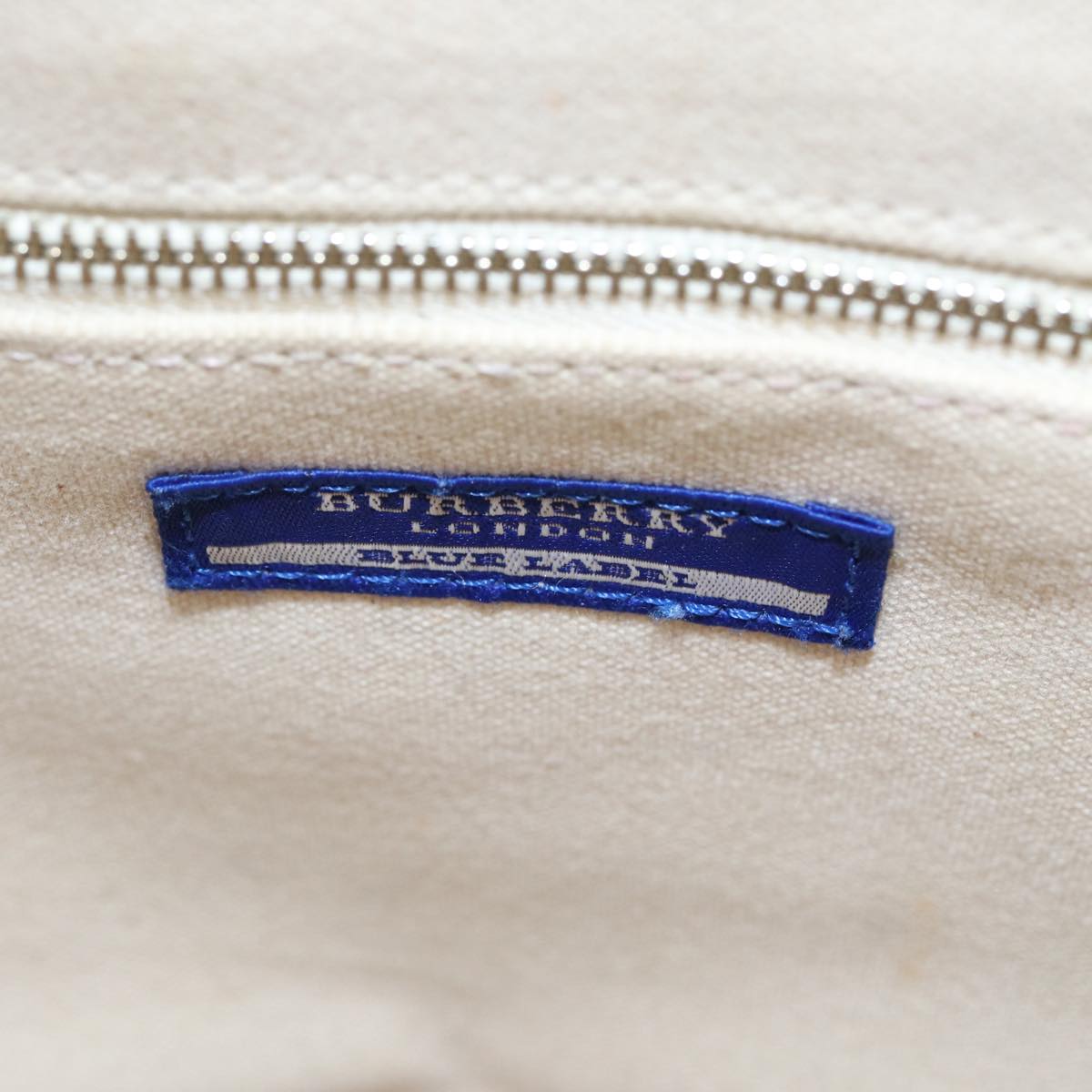 BURBERRY Blue Label Hand Bag Canvas Beige Auth bs15478