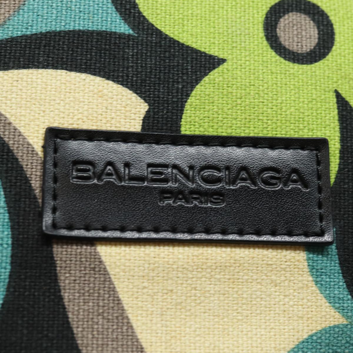 BALENCIAGA Hand Bag Canvas Blue Auth bs15479