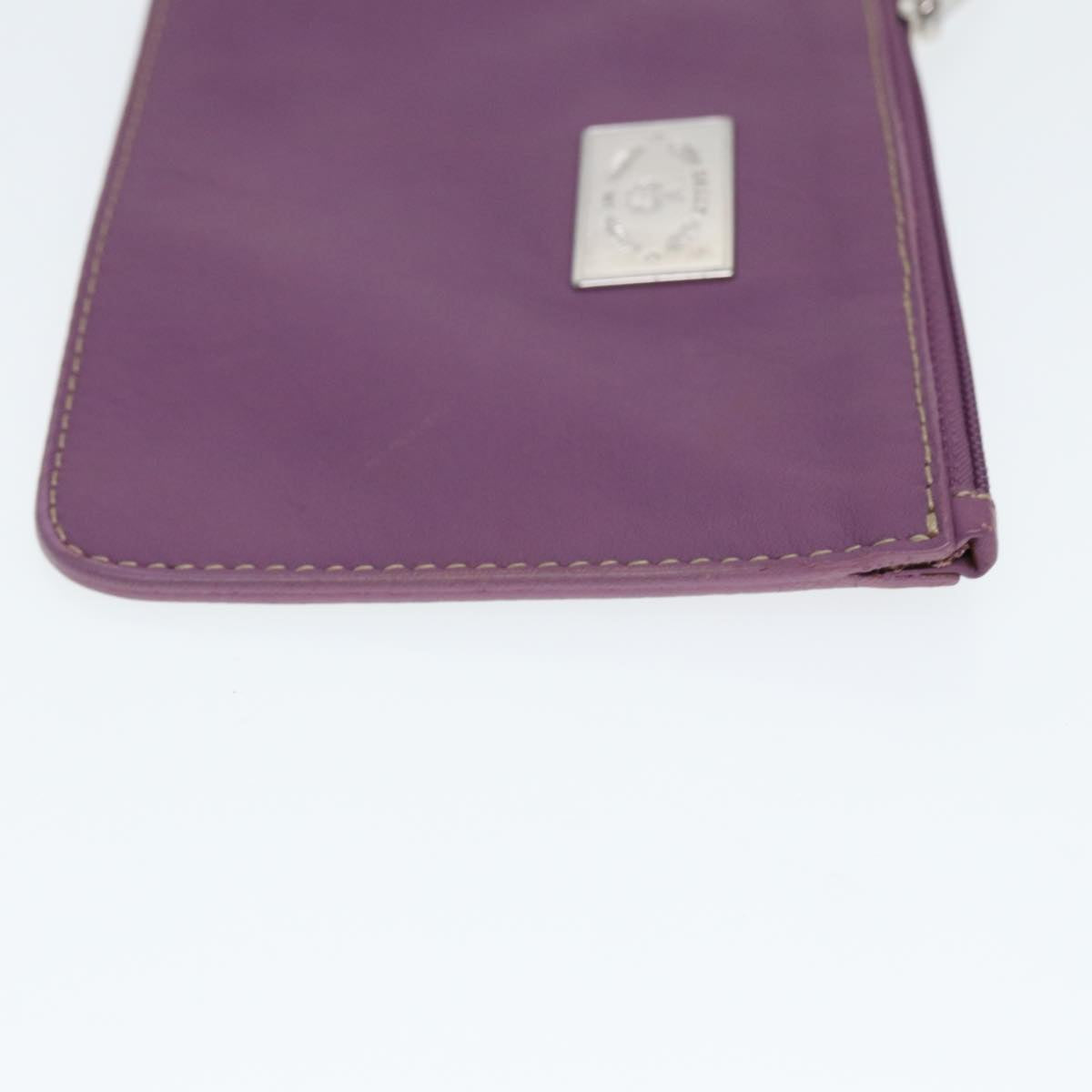 BALLY Shoulder Bag Mouton Purple Auth bs15489