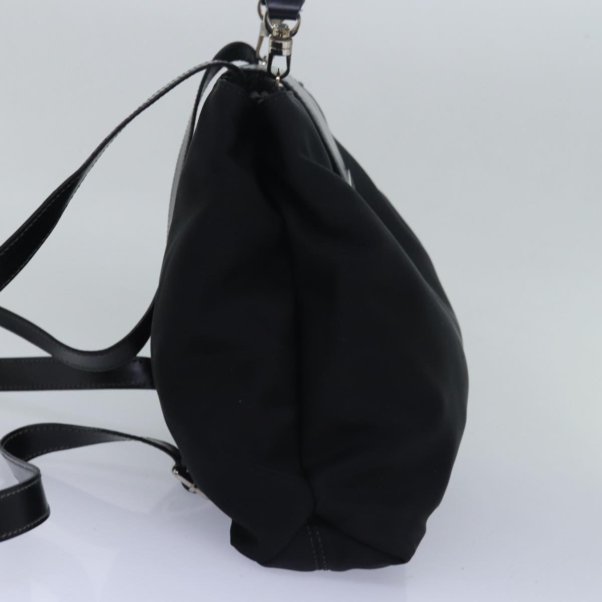 BVLGARI Backpack Nylon Black Auth bs15503